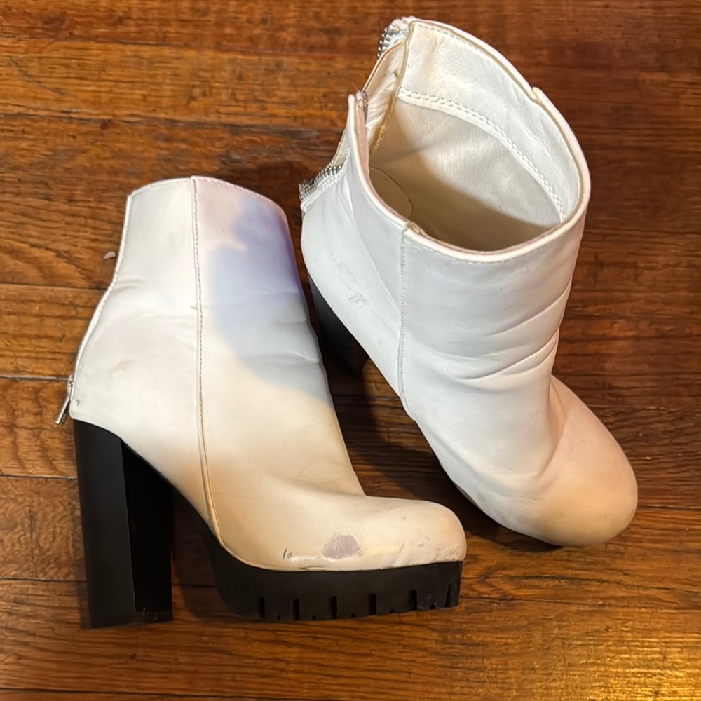 Stylish White Ankle Boots